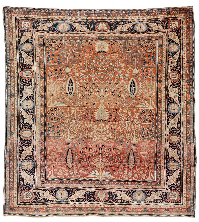 A rug, antique, Kashan, so-called Motachem, ca 266 x 248 cm.