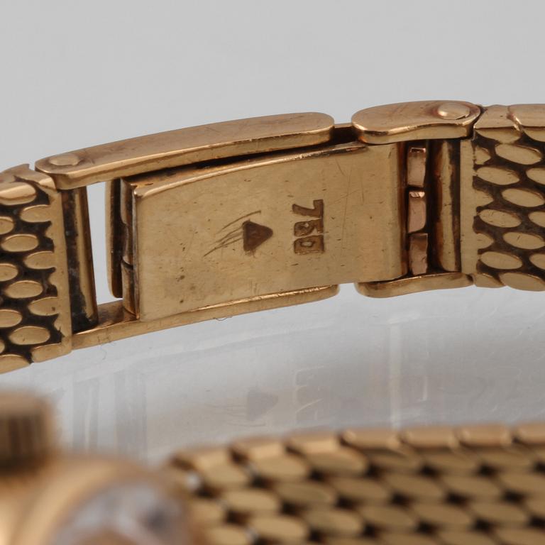 DAMARMBANDSUR, 18K guld, Omega. Vikt 44,6 gram.