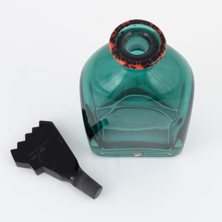 Erika Lagerbielke, a glass decanter with stopper, Orrefors, Sweden, 1988.