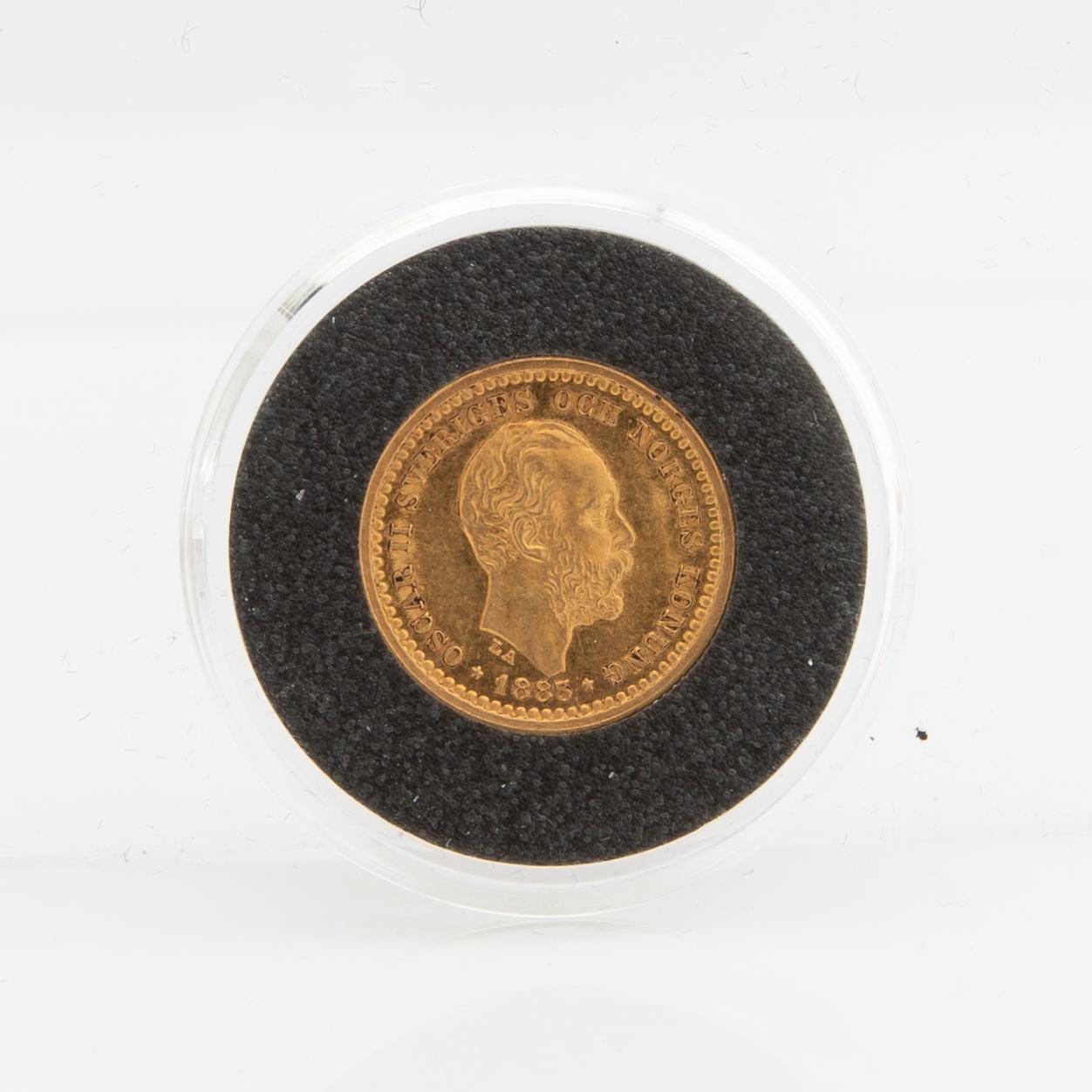 Guldmynt Sverige, Oscar II 5 kr, 1883.