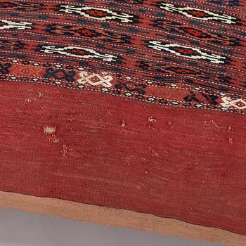 Two presumably antique Turkmenistan Yomud cushions/bag fronts.