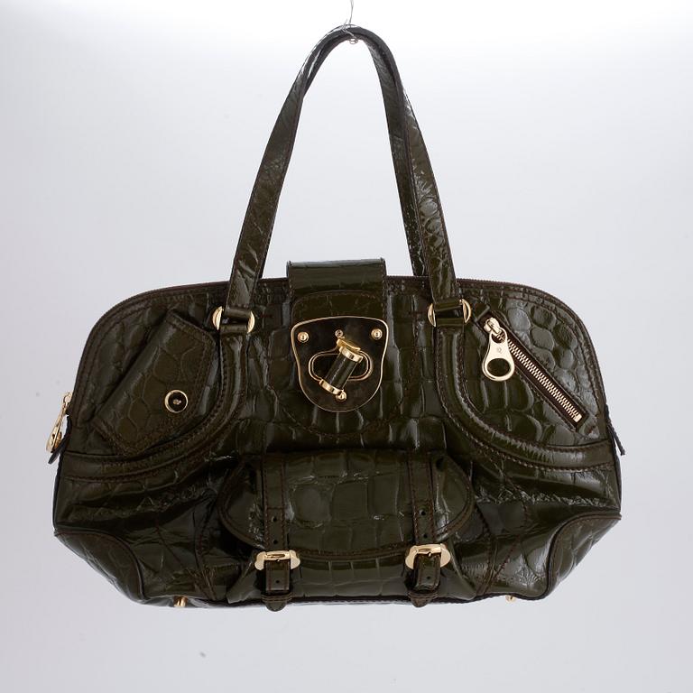 VÄSKA, "Flapper crocodile-effect bag",  Alexander McQueen.