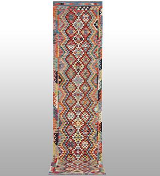 A runner carpet, Kilim, ca 388 x 85 cm.