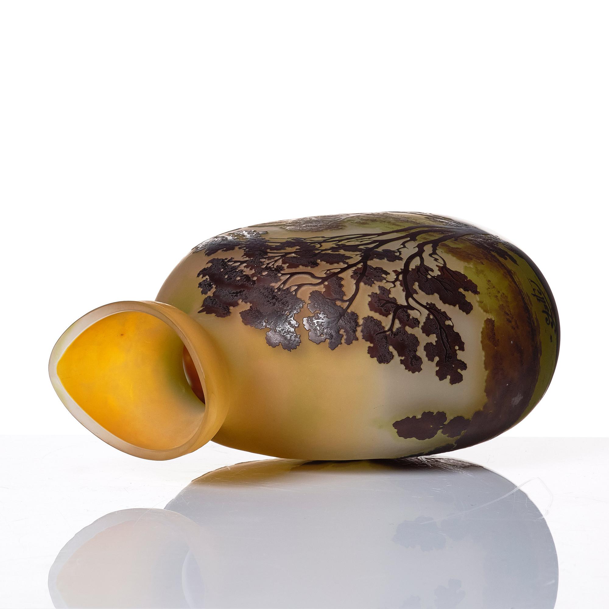 Emile Gallé, a large Art Nouveau cameo glass vase, Nancy, France, post 1904.