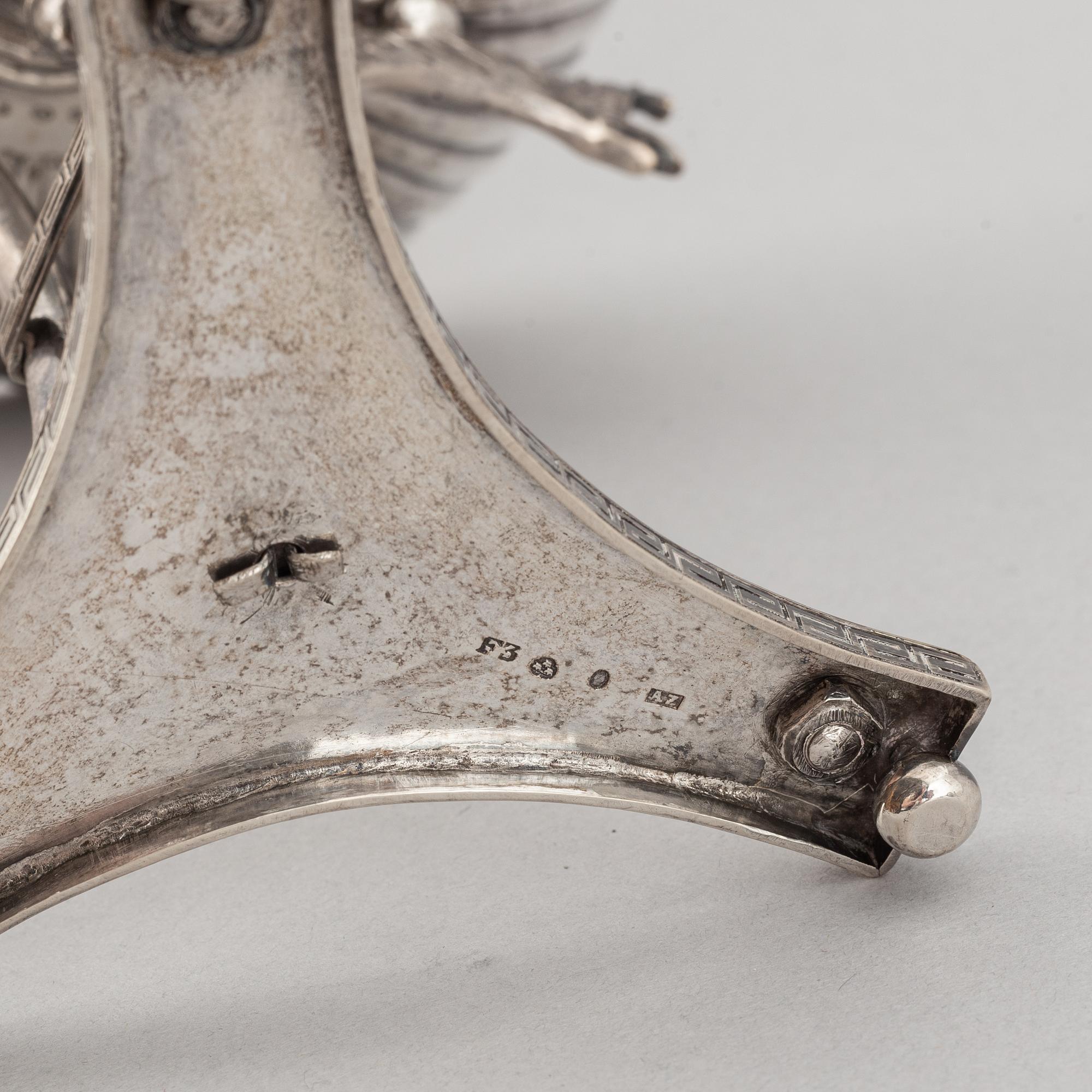 Adolf Zethelius, sockerskålar, 2 st snarlika, silver, Stockholm 1812 + 1819.