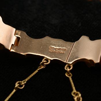 Björn Weckström, RANNEKORU, kultaa 14K ja platinaa, "Alba", Lapponia 1990. Paino 33,1 g.