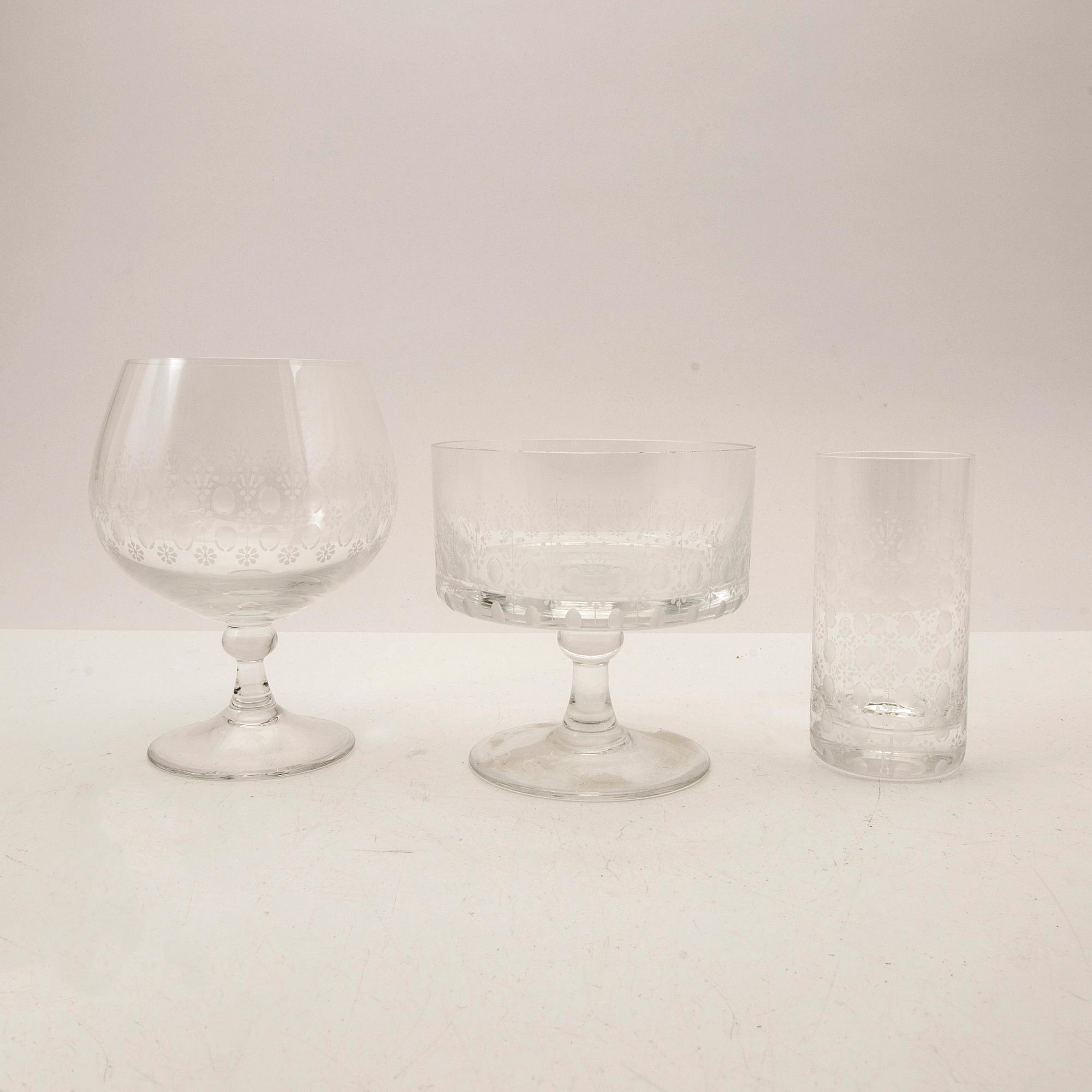Glass service, 41 pieces, Rosenthal, "Classic Rose", 20th century.