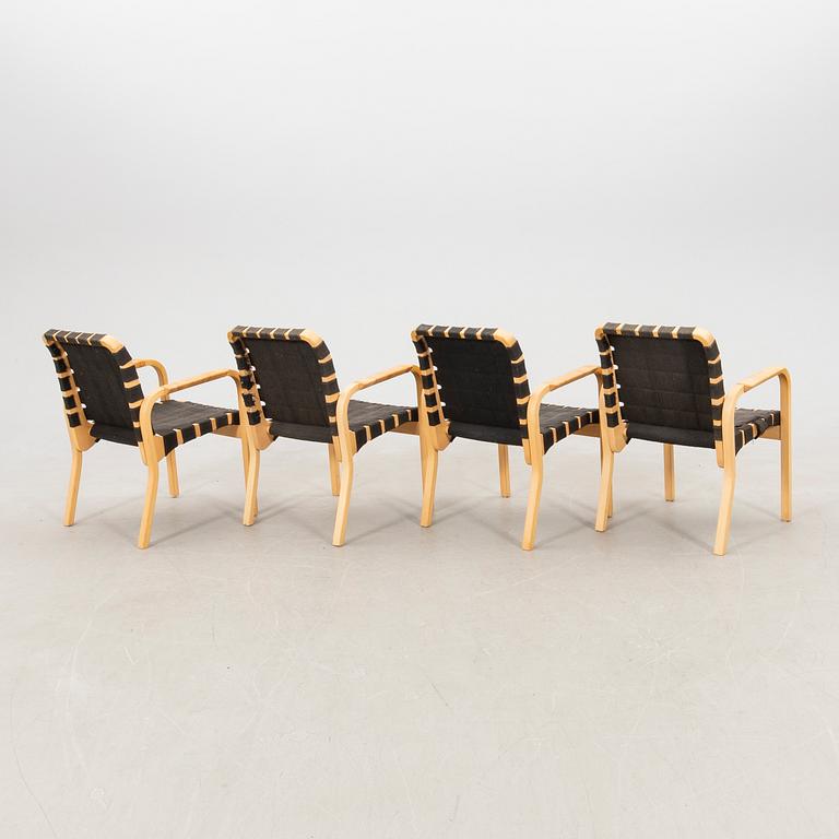 Alvar Aalto, armchairs 4 pcs model no. 45 Aetek Finland, later part of the 20th century.