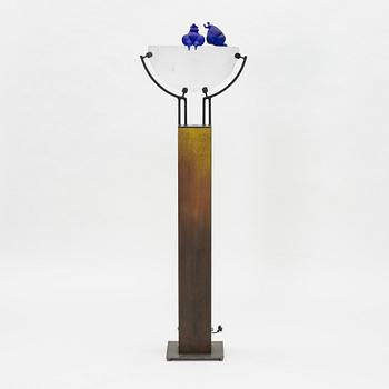 Kjell Engman, unik skulptur, glas, "Blå folket", Kosta Boda.