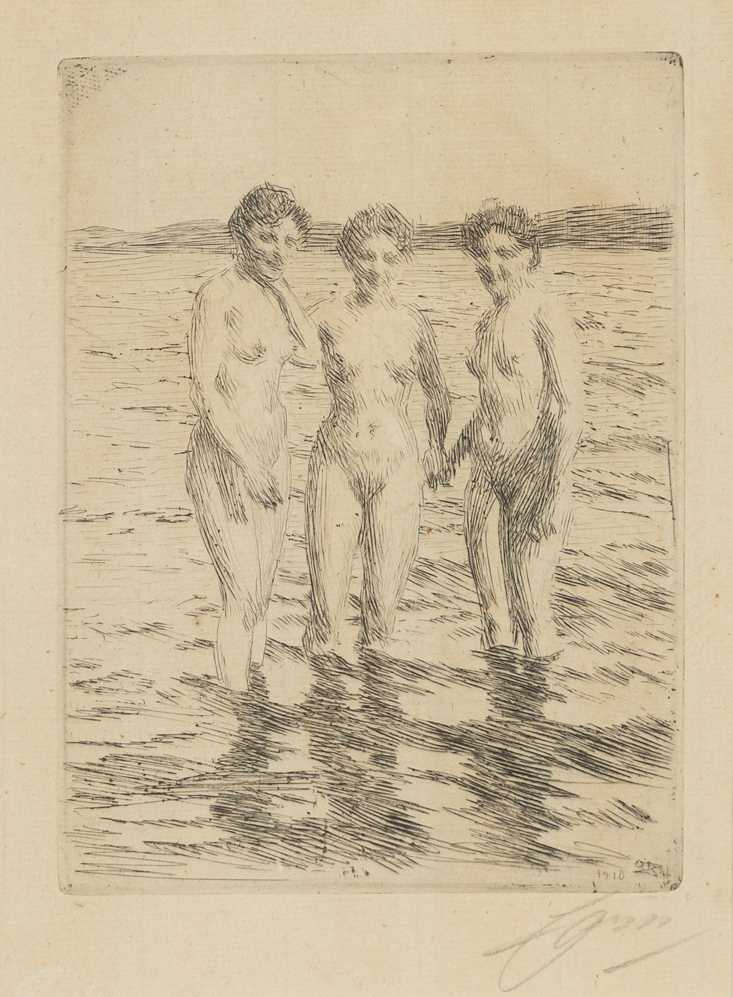 Anders Zorn, etching, 1910, signed in pencil.