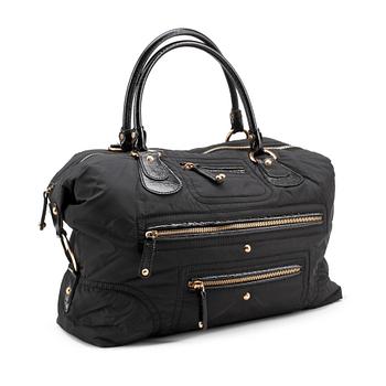TOD'S, a black nylon and leather bag.