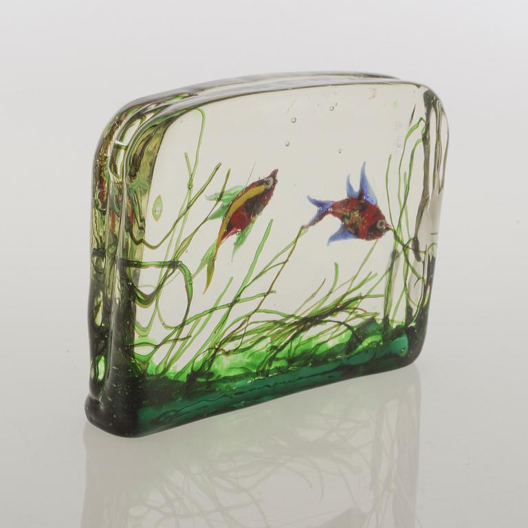 An "Aquarium" glass sculpture, probably by Riccardo Liciata for Murano.