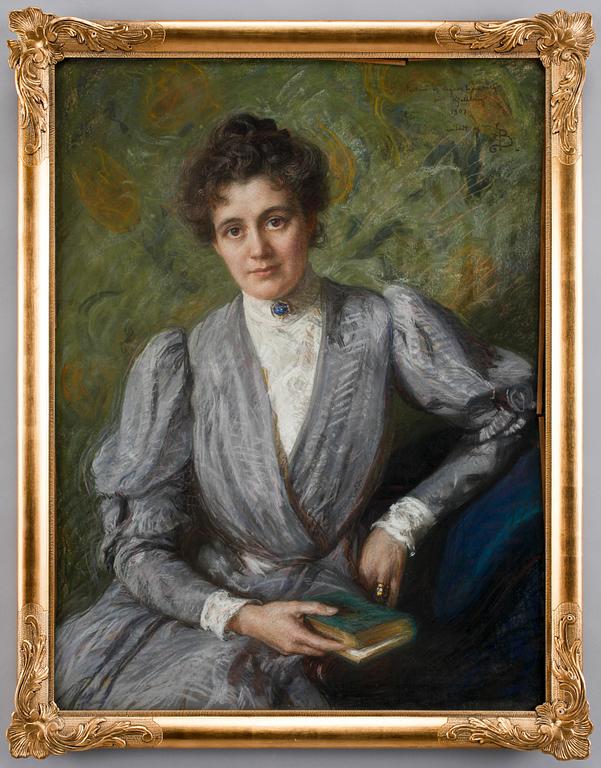 RICHARD BERGH, pastell, porträtt, sign. o dat. 1907.