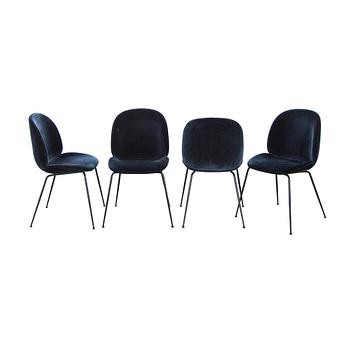 A set of four Beetle dining chairs by Gamfratesi for Gubi 2013.