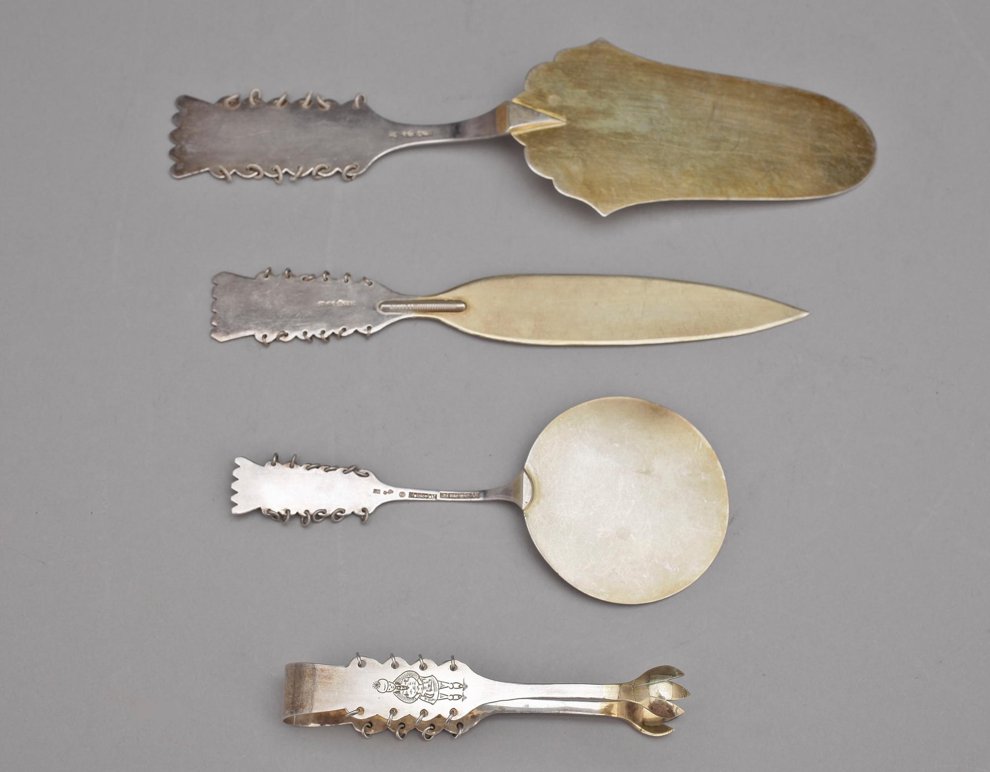 PARTI SILVER, 26 delar, bla Bolindersilver, Sverige, 1900-tal. Totalvikt 480 g.