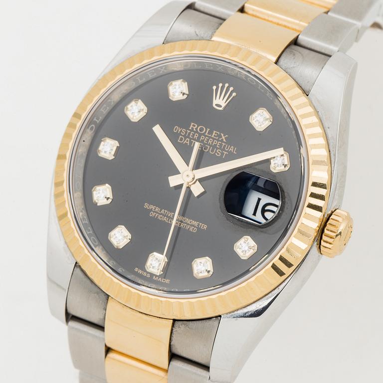 ROLEX, Oyster Perpetual, Datejust, Chronometer, wristwatch, 36 mm.