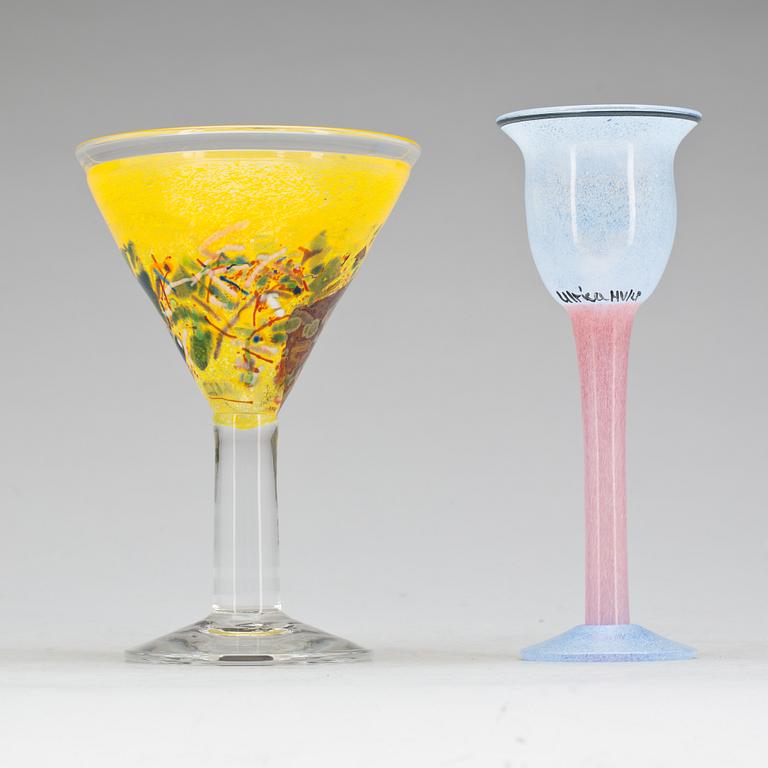 PARTI GLAS, 2 st, Bertil Vallien resp Ulrica Hydman Vallien, Kosta Boda.