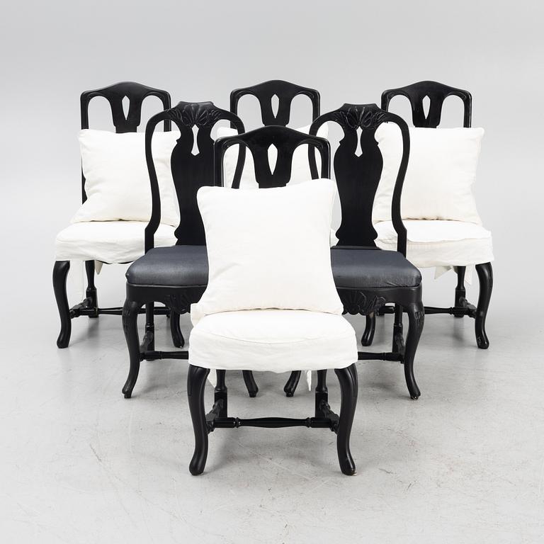 Six Baroque style chairs, 20th Century.