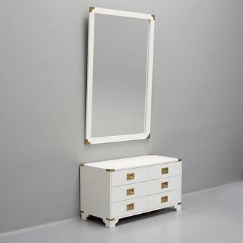 A mirror and chest of drawers from NK Inredning, 1960's/70's.