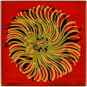 VÄGGPLATTA, emalj på plåt, Bengt Berglund, numrerad 122/300, Gustavsberg 1969.