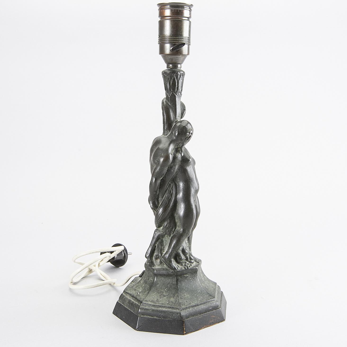 Axel Gute, a bronze table lamp, 1920's.