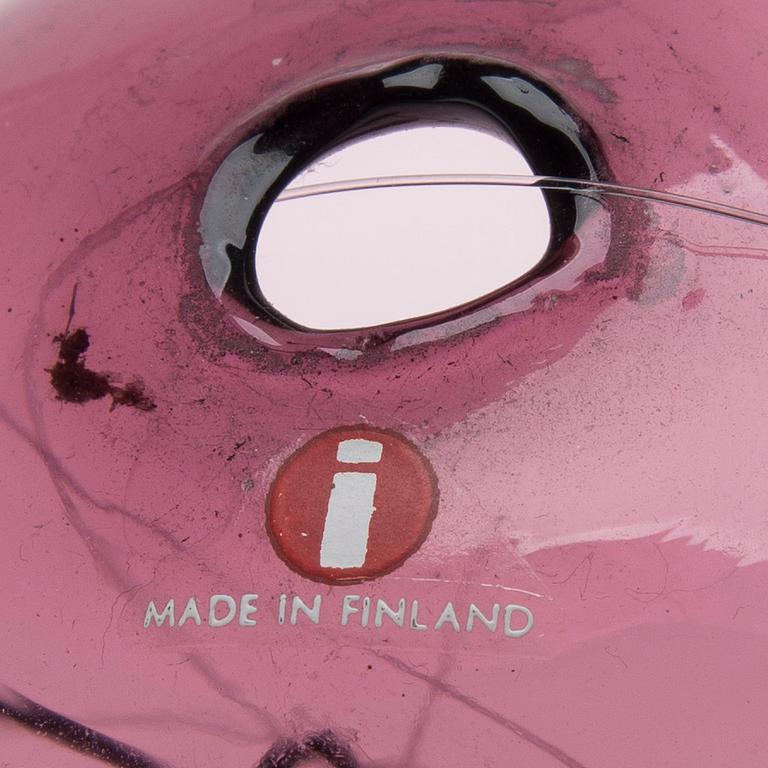 TAIDELASIA, 2 kpl, "Aurinkopallo", Timo Sarpaneva, Iittala signeerattu TS, 1960-70-luku.