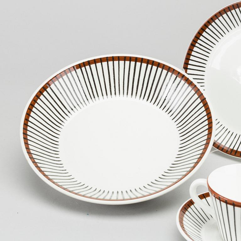 STIG LINDBERG, servis "Spisa Ribb", 42 dlr, benporslin, Gustavsberg, 1955-1974.