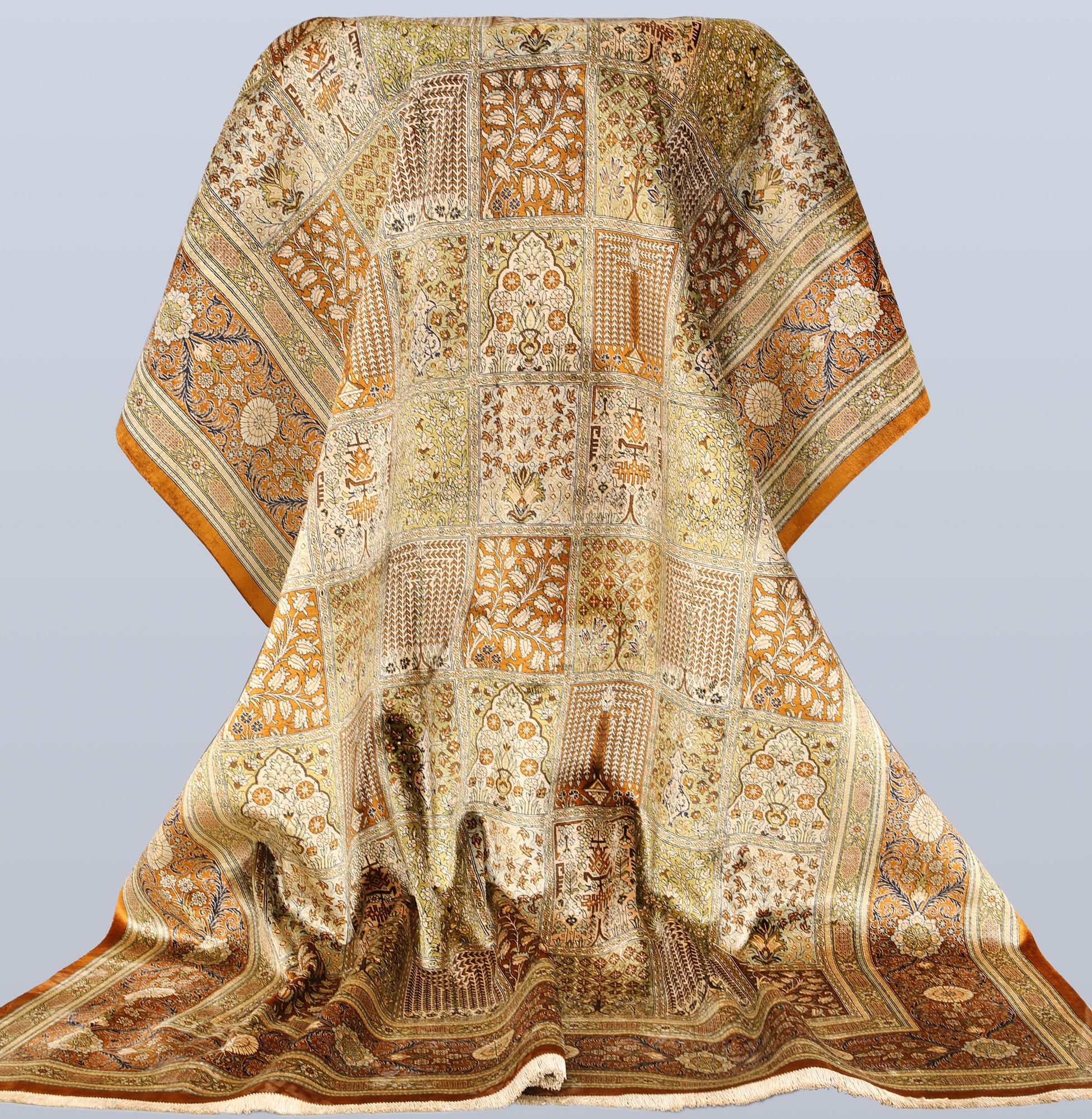 A Gohm silk rug, signed, approx. 307 x 195 cm.