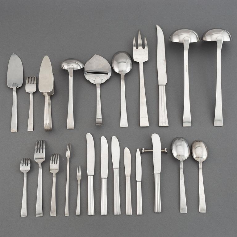 A set of stainless steel flatware, 191 pcs, "Thebe", design Folke Ahström for Gense, Sweden, 1950/60s.