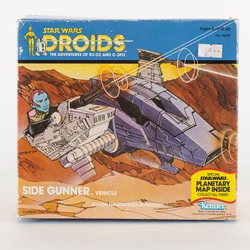 STAR WARS, AT-ST, Speeder bike samt Droids Side Gunner i svensksålda kartonger, 1983-85.