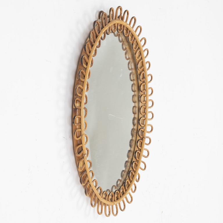Franco Albini, a bamboo and rattan mirror, Italy, 1960s.