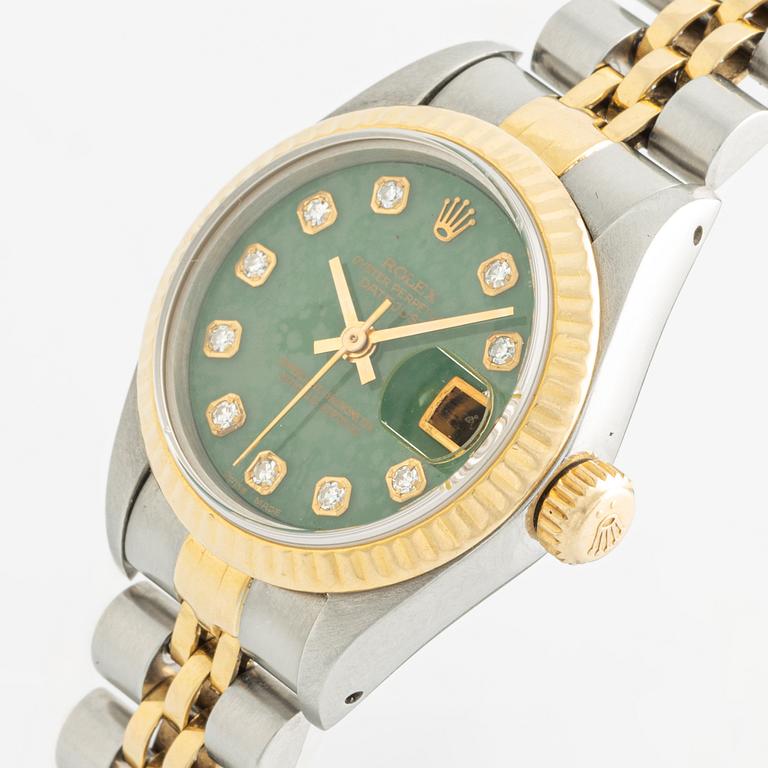 Rolex, Datejust, "Jadeite Diamond Dial", wristwatch, 26 mm.