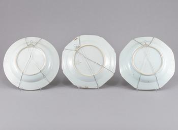 TALLRIKAR, 6 st, porslin, Kina, 1700-tal.