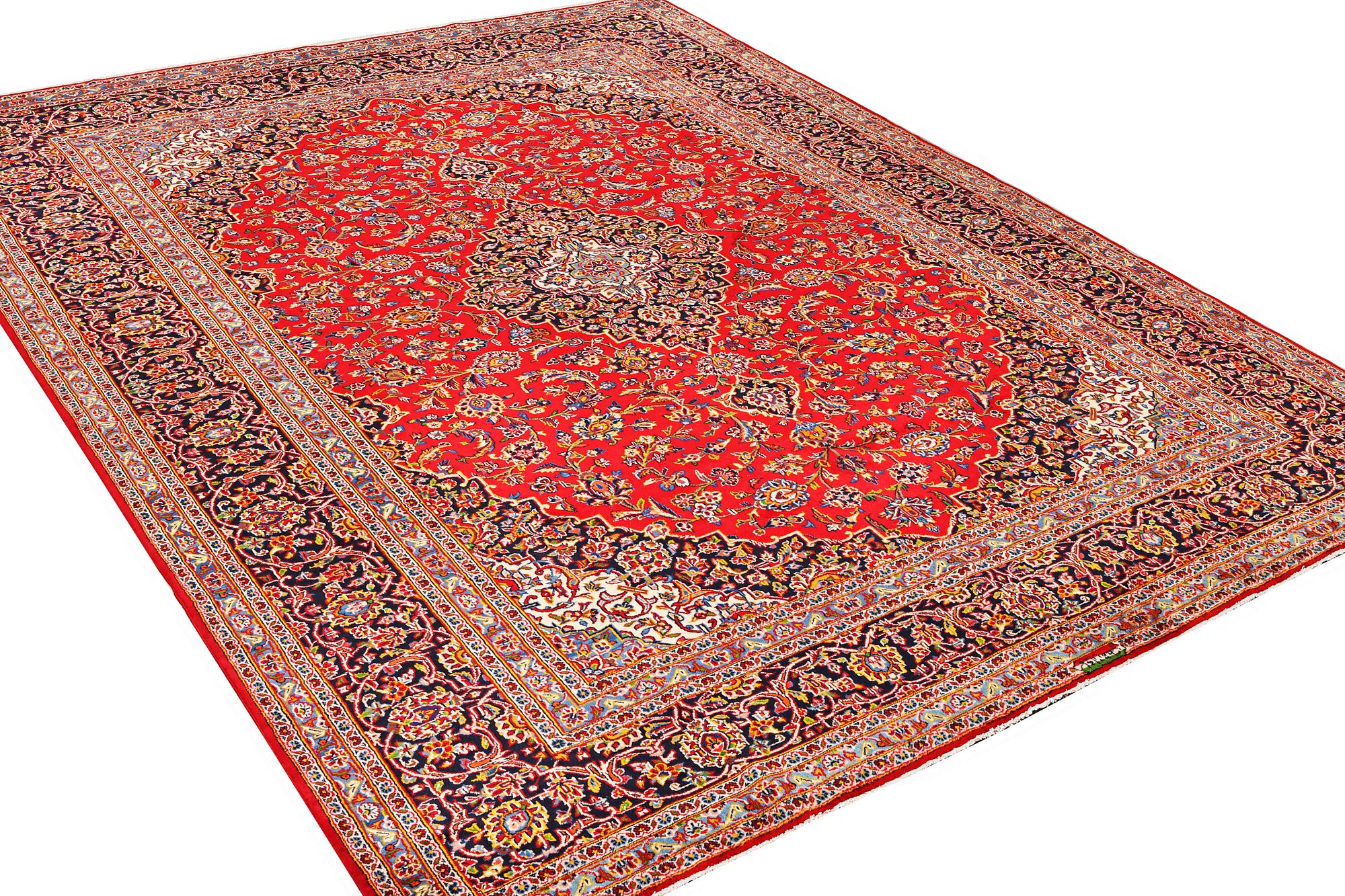 A Kashan carpet, c. 388 x 295 cm.