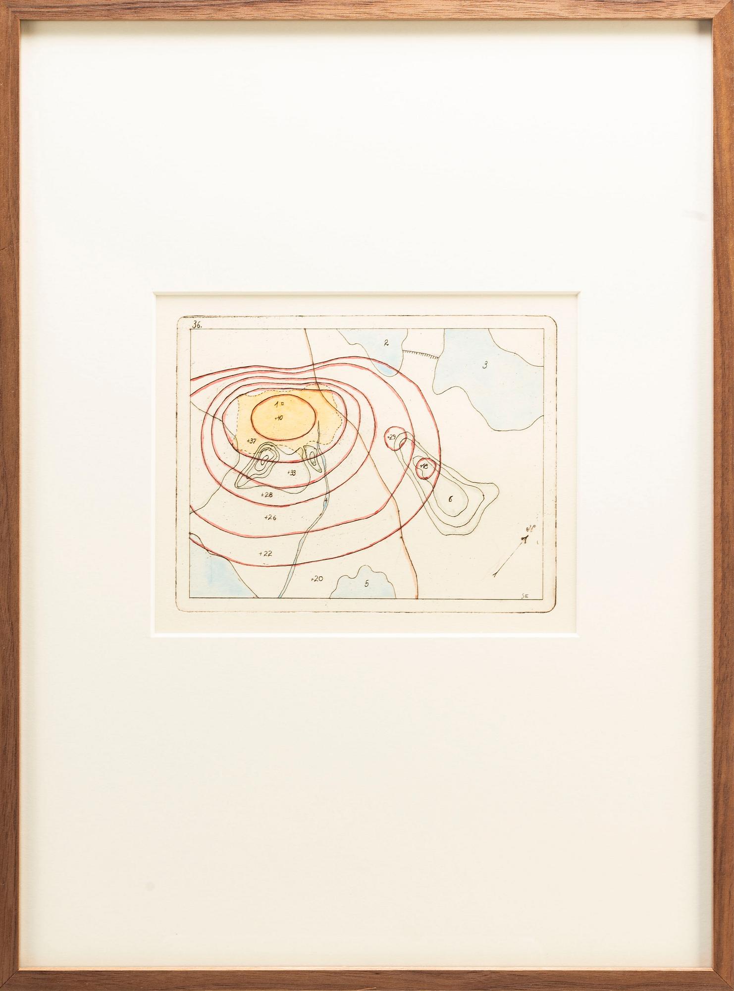 STEN EKLUND, hand colored etching, signed.