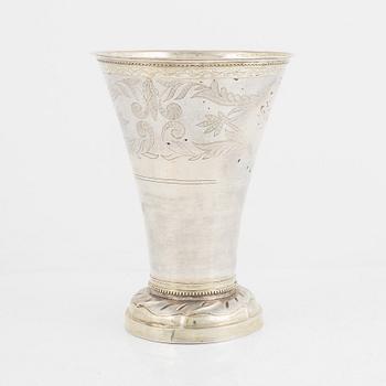 Beaker, silver, Olof H Bergström Uppsala 1812.