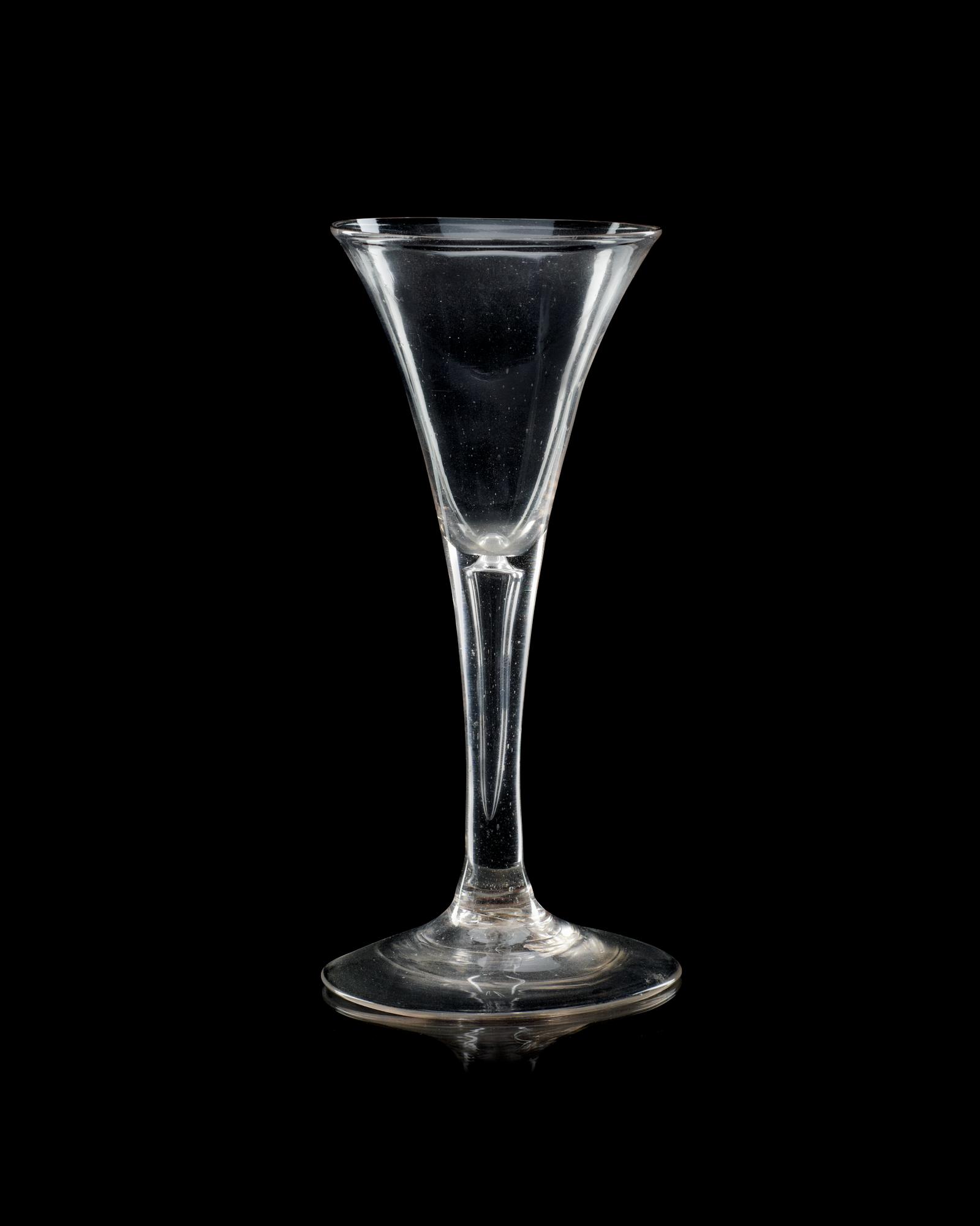 An 18th Century wine glass, Swedish or English.