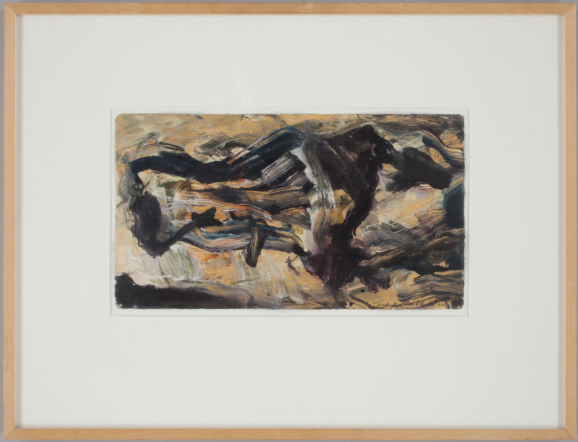 JUKKA MÄKELÄ, olja på papper. Sign o dat -87.