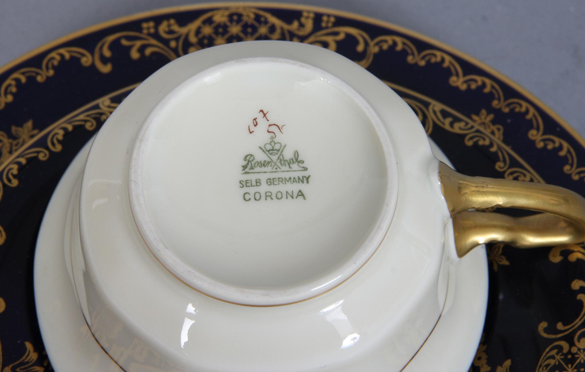KAFFESERVIS, 27 delar, porslin, "Corona", Rosenthal.
