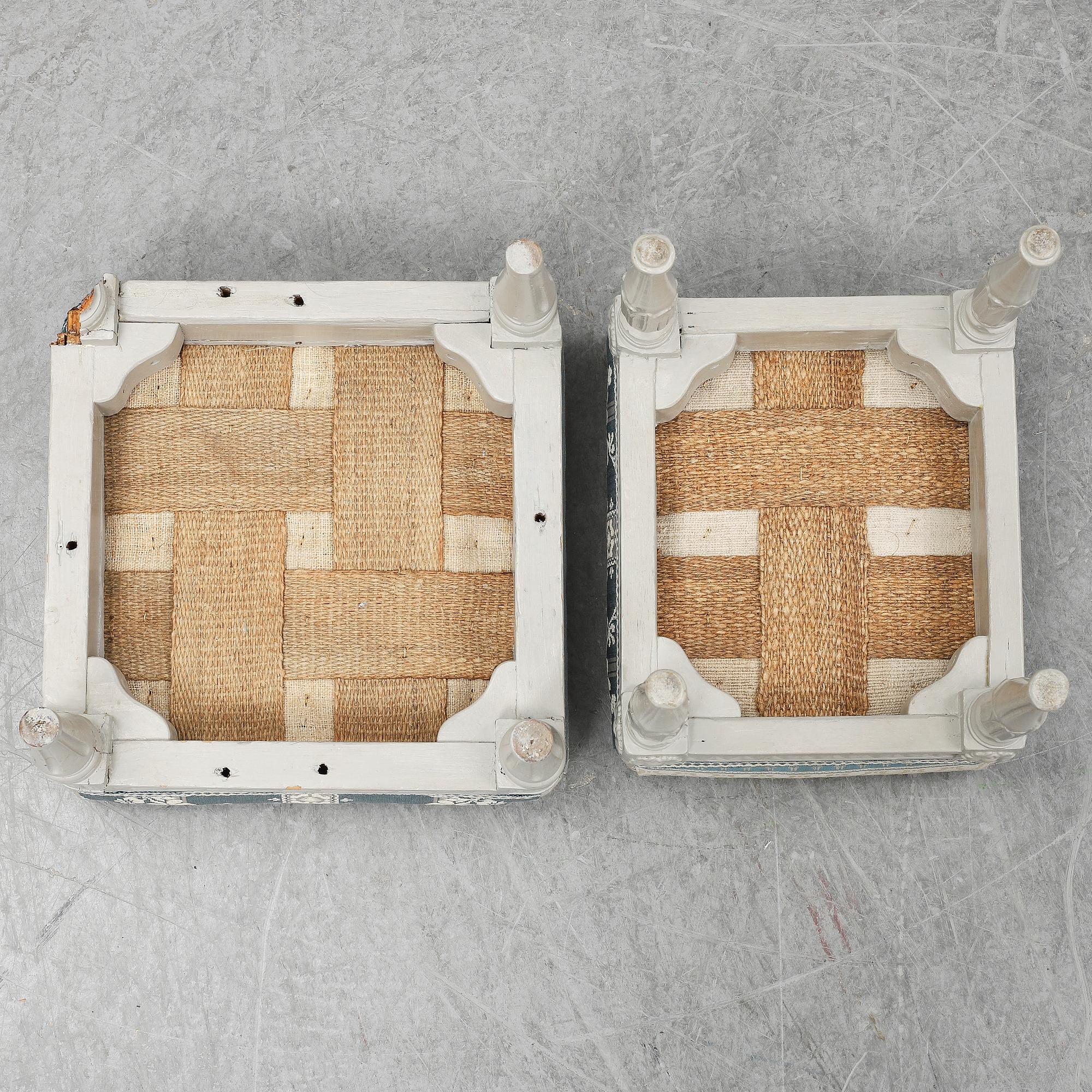 Two 18th Century Gustavians foot stools.