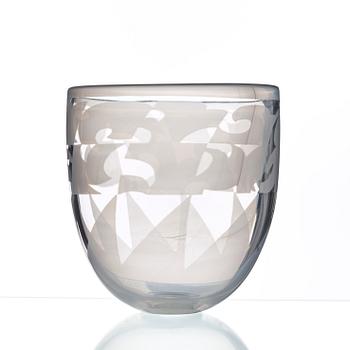 Gunnar Cyrén, a glass vase, Orrefors 1965.