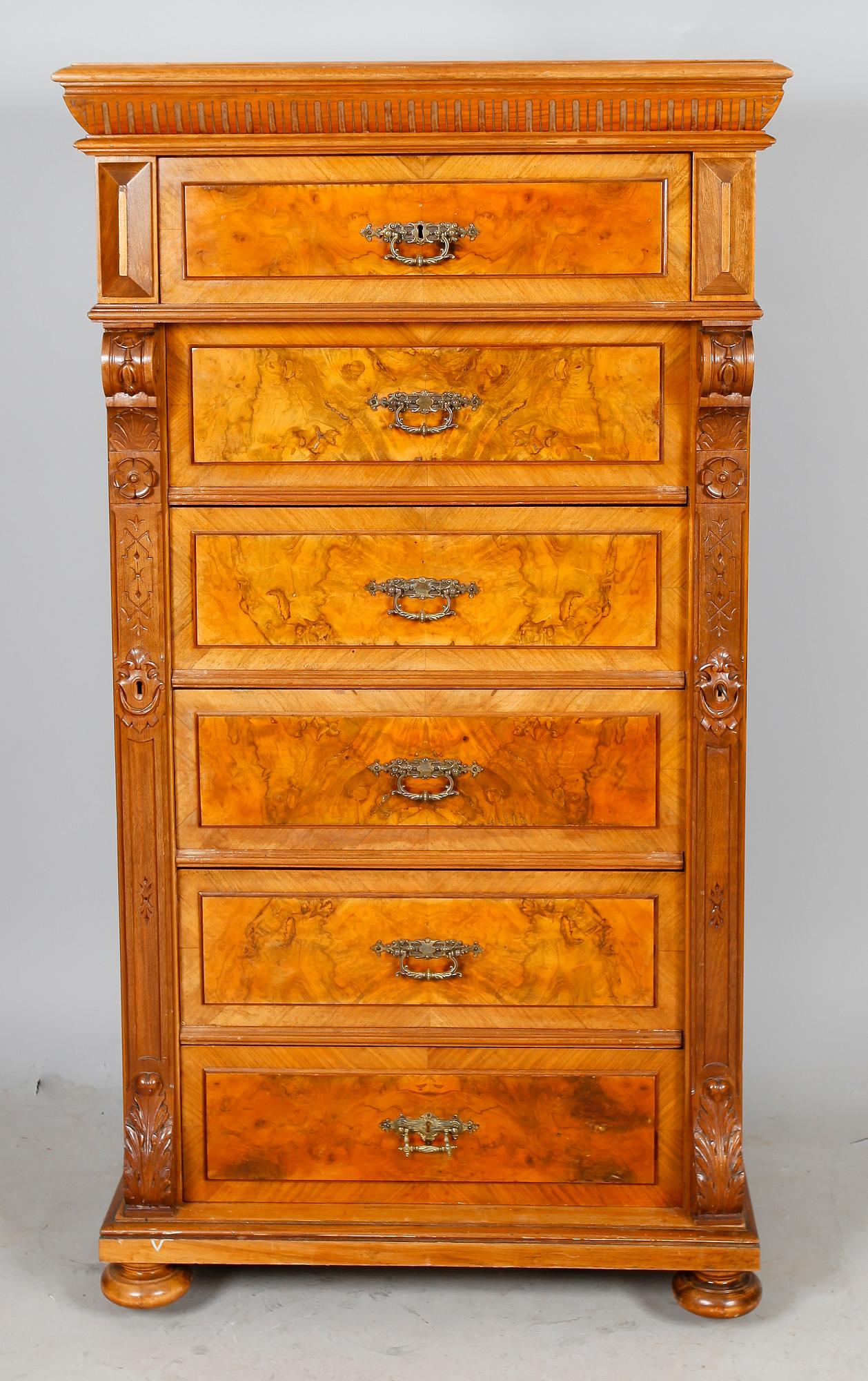 HERRBYRÅ, nyrenässans, sent 1800-tal.