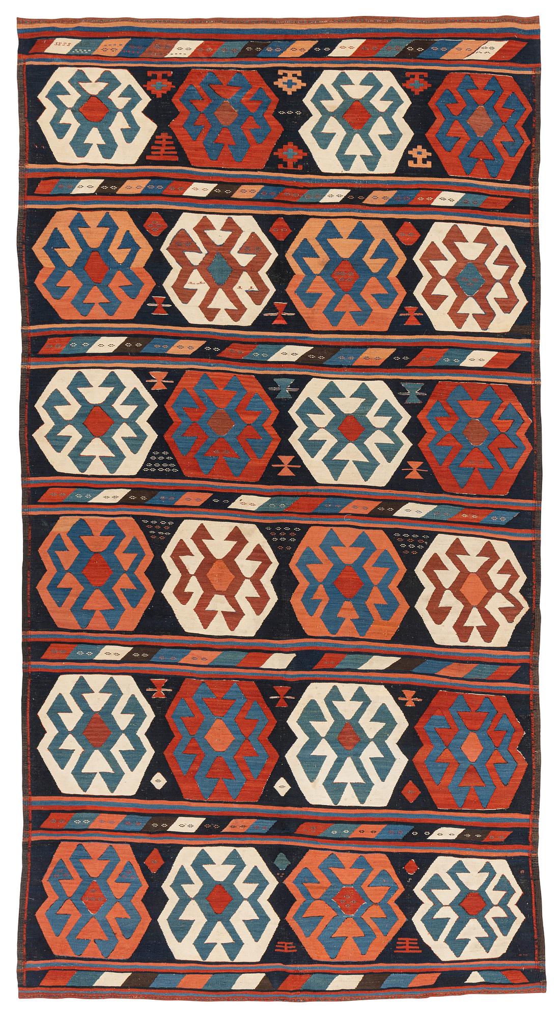 An antique Shahsavan kilim, ca 300 x 161 cm.