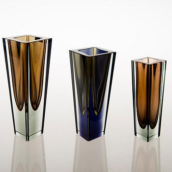 Kaj Franck, A set of six signed 'Prisma' vases.