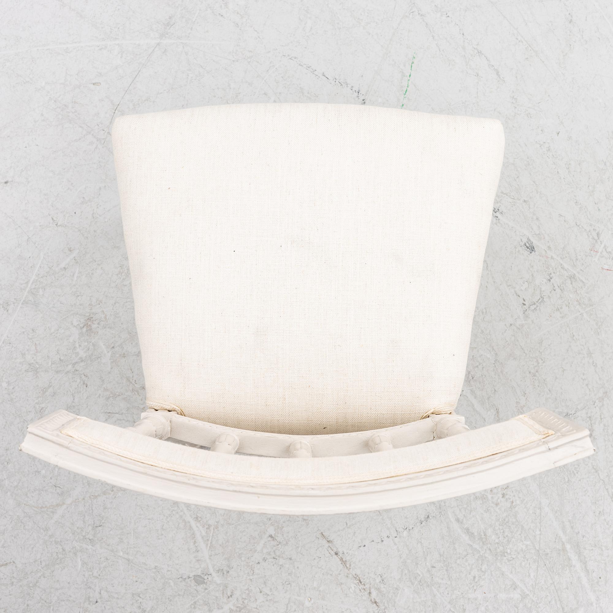 A set of three (2+1) late Gustavian chairs, Stockholm, late 18th century.