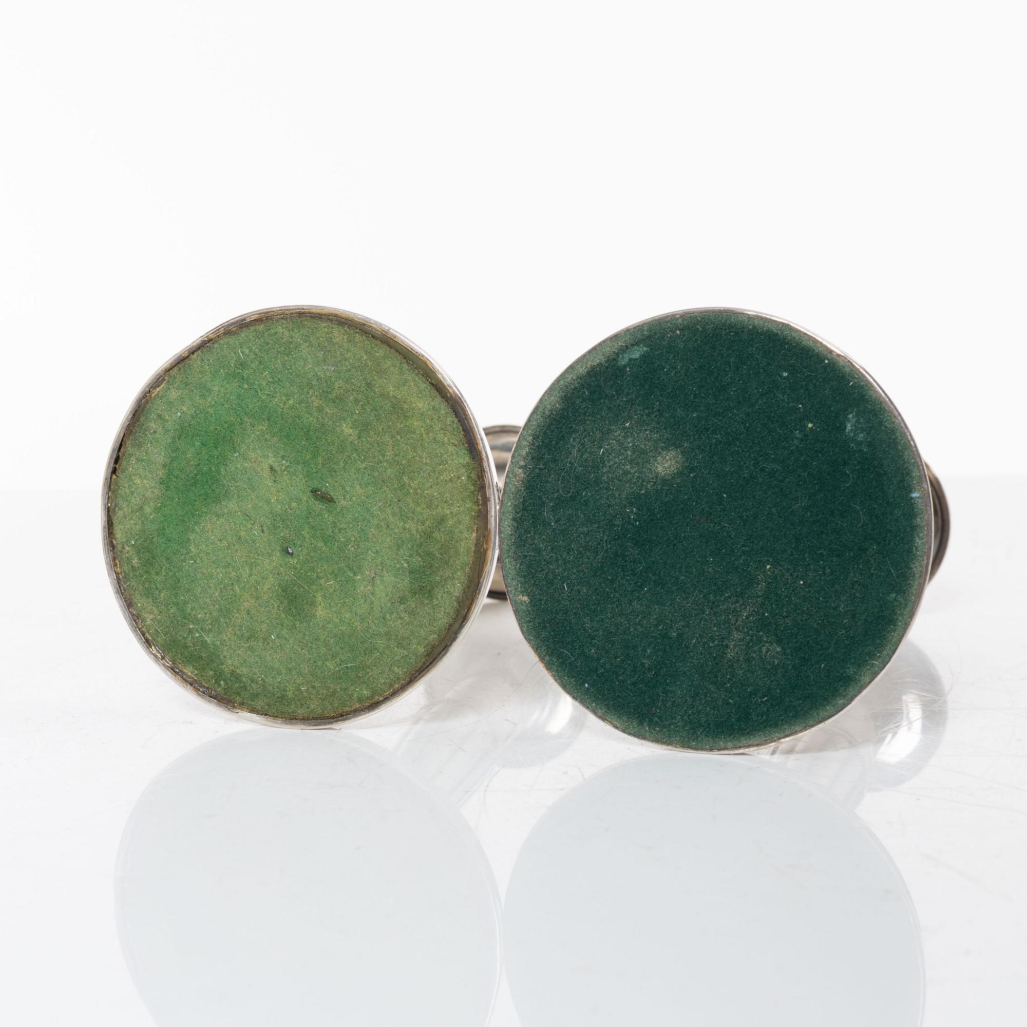 C.G. Hallberg, ljusstakar, ett par, silver, Stockholm 1954.