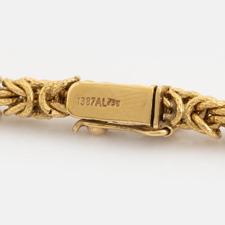 Collier, kejsarlänk, 18K guld med emalj.