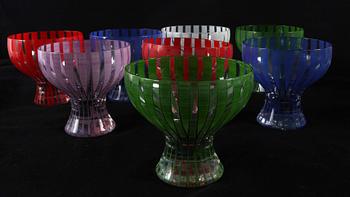 SERVISDELAR, 15 delar, glas, "Strict", Bengt Orup, Johansfors.