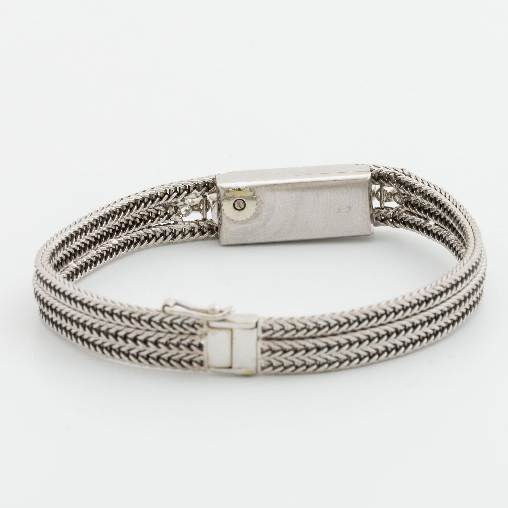 BLANCPAIN ARMBANDSUR 18K vitguld, 16 x 8 mm, 6 briljanter ca 0.20 ct, UTI.