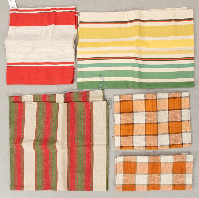 Textiles, 5 lengths, 1960s, handwoven.